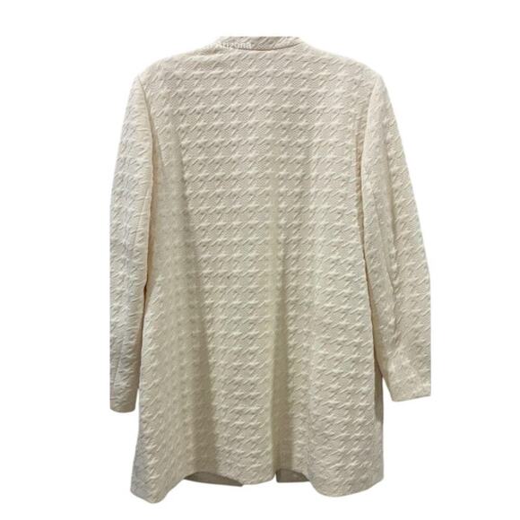 Chico's Cream Houndstooth Open Front Jacket – Longline Blazer Coat Size 3 XL - Picture 4 of 4